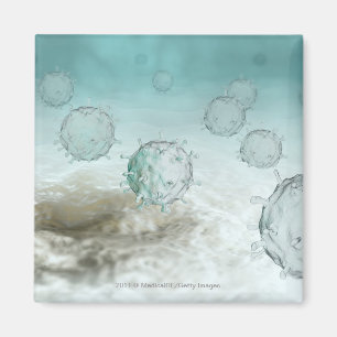 Illustration of avian flu cells magnet