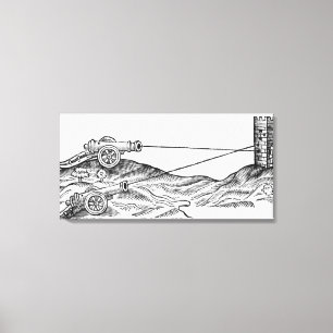 Illustration of Cannon Fire Canvas Print