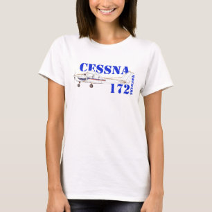 Illustration of Cessna 172 Skyhawk Airplane Design T-Shirt