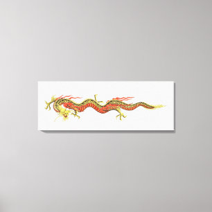 Illustration of Chinese dragon Canvas Print