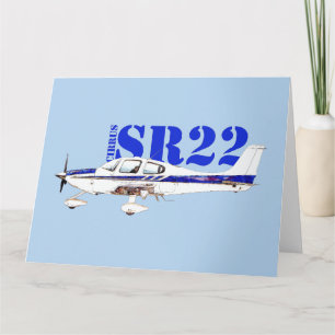 Illustration Of Cirrus SR22 Light Aircraft Design Thank You Card