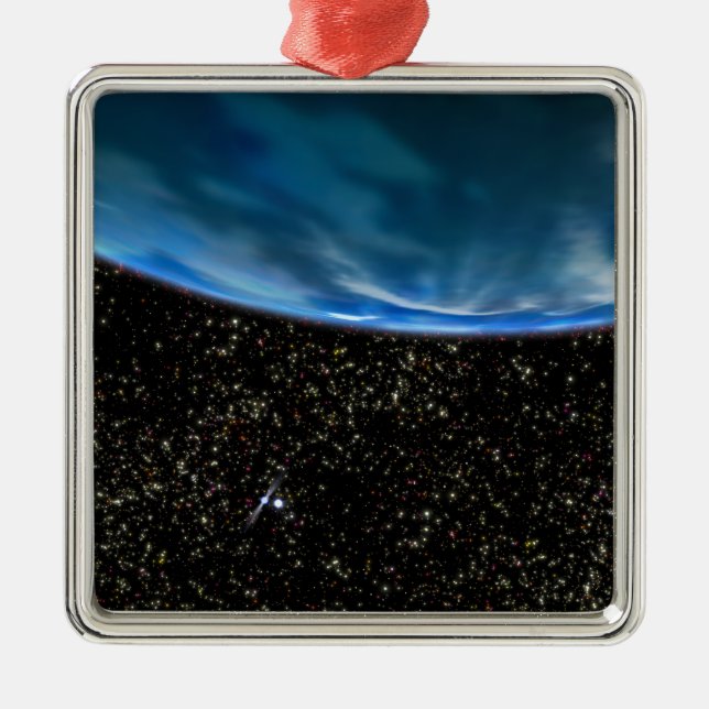 Illustration of Earth's horizon Metal Ornament (Front)