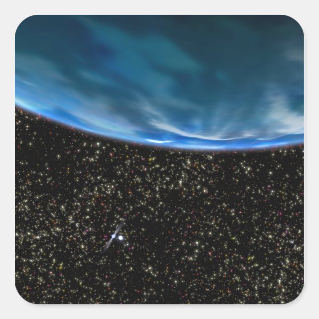 Illustration of Earth's horizon Square Sticker (Front)