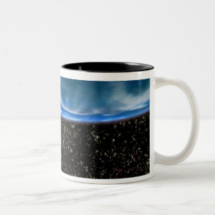 Illustration of Earth's horizon Two-Tone Coffee Mug