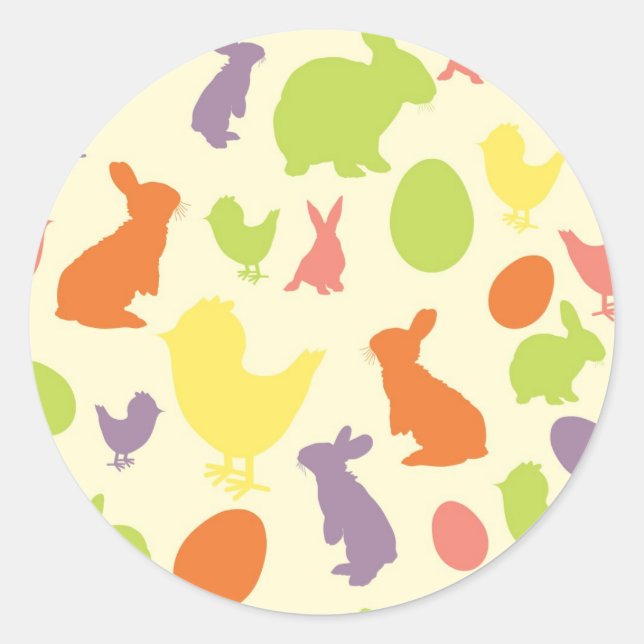 Illustration of Easter background Classic Round Sticker (Front)