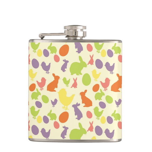 Illustration of Easter background Hip Flask (Front)