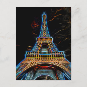 Illustration of Eiffel Tower - Paris, France Postcard