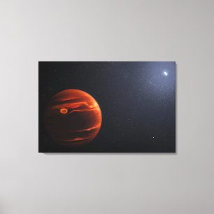 Illustration Of Exoplanet Vhs 1256 B And Its Stars Canvas Print