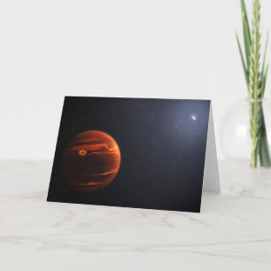 Illustration Of Exoplanet Vhs 1256 B And Its Stars Card