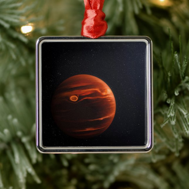 Illustration Of Exoplanet Vhs 1256 B And Its Stars Metal Ornament (Tree)