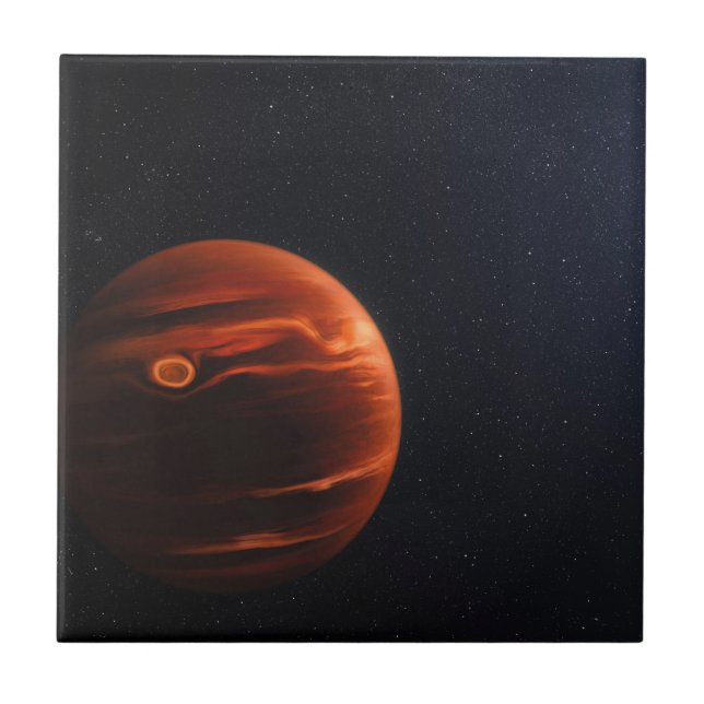 Illustration Of Exoplanet Vhs 1256 B And Its Stars Tile (Front)