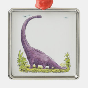 Illustration of Giraffatitan dinosaur Metal Ornament