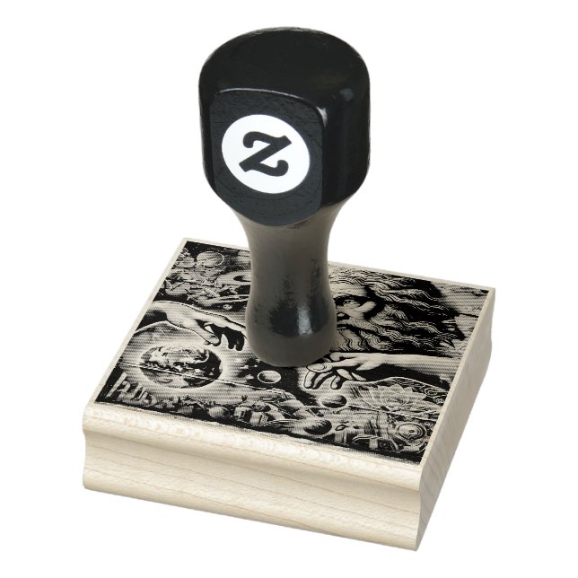  illustration of god creating the universe rubber stamp (Stamp)