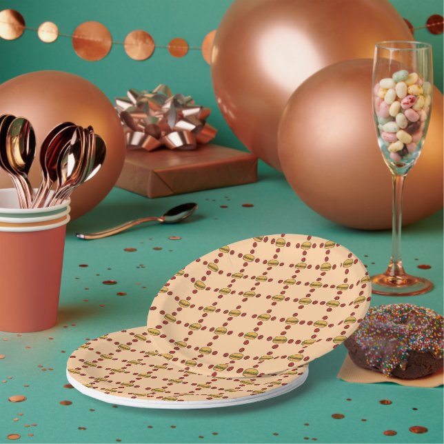 Illustration of hamburger patterns  paper plate (Multi)