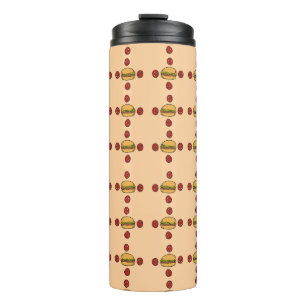 Illustration of hamburger patterns thermal tumbler