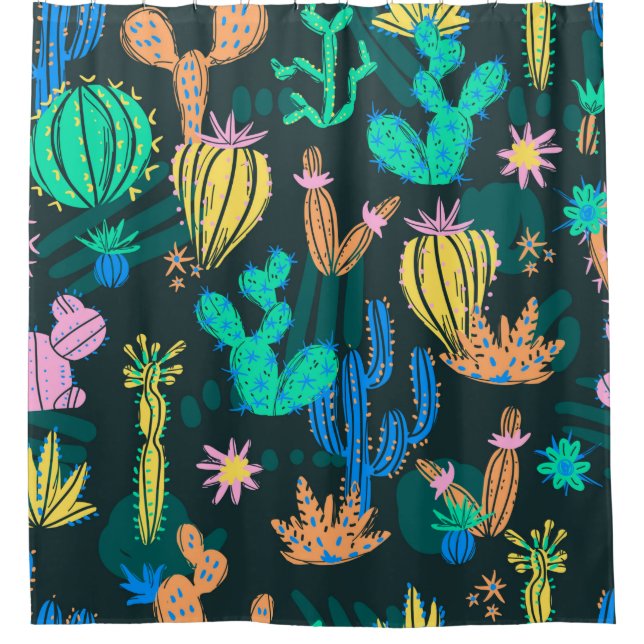 illustration of hand drawn cactus. Seamless patter (Front)