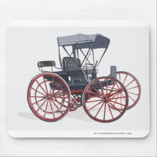 Illustration of horseless carriage mouse pad
