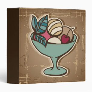 Illustration of Ice Cream in retro style Binder