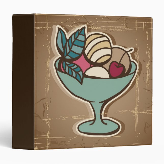 Illustration of Ice Cream in retro style Binder (Front/Spine)