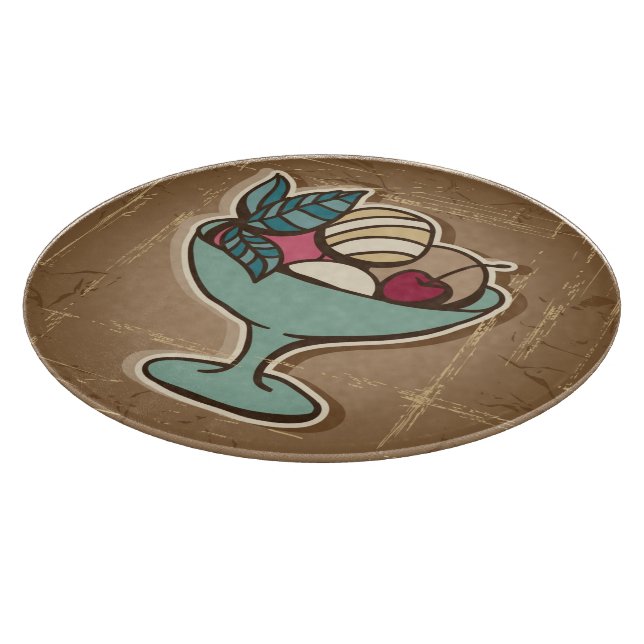 Illustration of Ice Cream in retro style Cutting Board (Corner)
