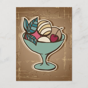 Illustration of Ice Cream in retro style Postcard