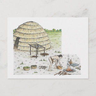 Illustration of Iddins village scene, Tennessee Postcard