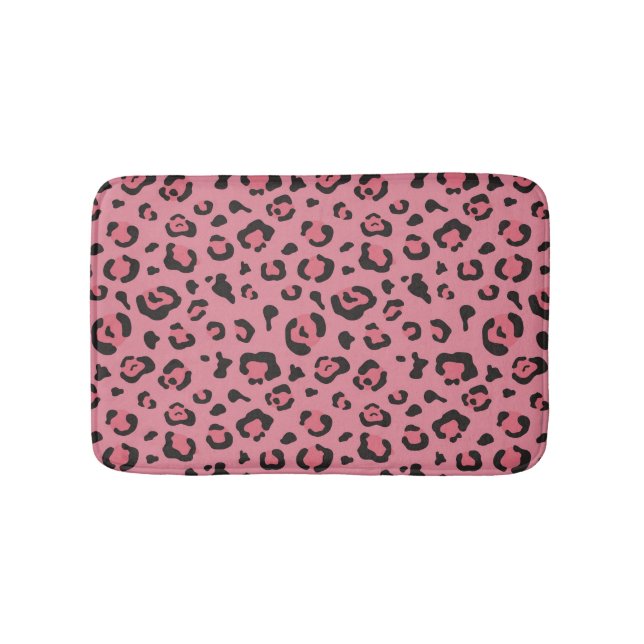 Illustration of Leopard Pink Animal Bath Mat (Front)