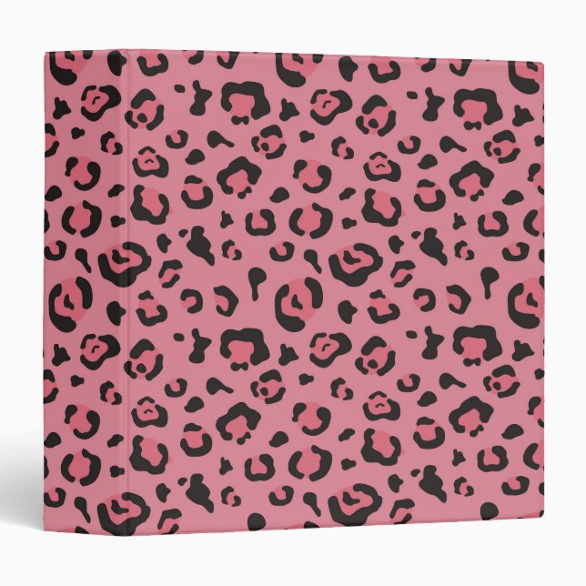 Illustration of Leopard Pink Animal Binder (Front/Spine)