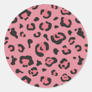 Illustration of Leopard Pink Animal Classic Round Sticker