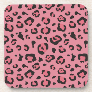 Illustration of Leopard Pink Animal Coaster