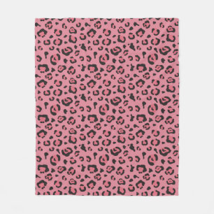 Illustration of Leopard Pink Animal Fleece Blanket