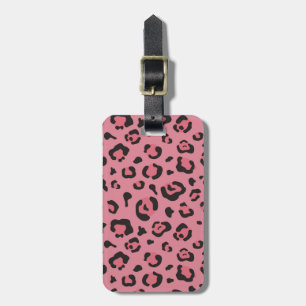 Illustration of Leopard Pink Animal Luggage Tag