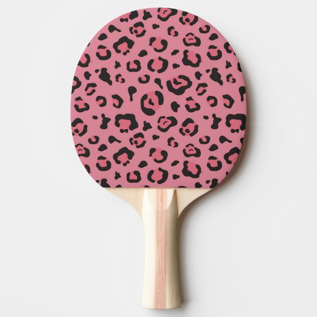 Illustration of Leopard Pink Animal Ping Pong Paddle (Front)