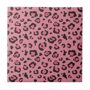 Illustration of Leopard Pink Animal Tile