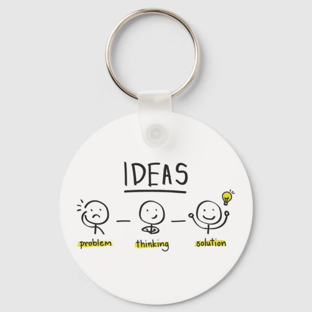 Illustration of light bulb ideas, strange things  keychain (Front)