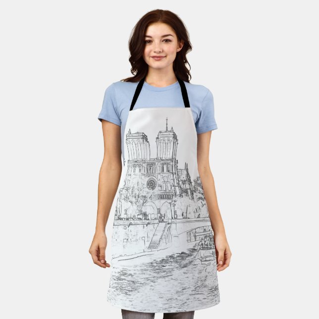 Illustration of Notre Dame de Paris Apron (Worn)