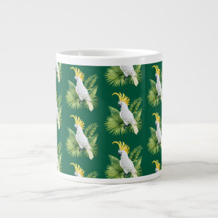 Illustration of parrot cockatoo large coffee mug