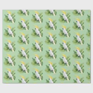 Illustration of parrot cockatoo wrapping paper