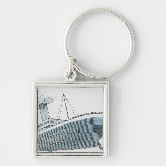 Illustration of passenger falling from the Titanic Keychain (Front)