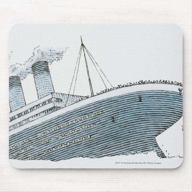 Illustration of passenger falling from the Titanic Mouse Pad (Front)