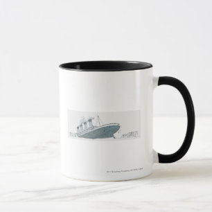 Illustration of passenger falling from the Titanic Mug