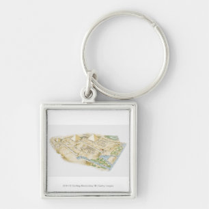 Illustration of Pyramids of Giza Keychain