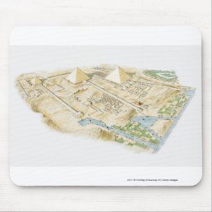 Illustration of Pyramids of Giza Mouse Pad