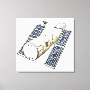 Illustration of satellite used for detecting canvas print