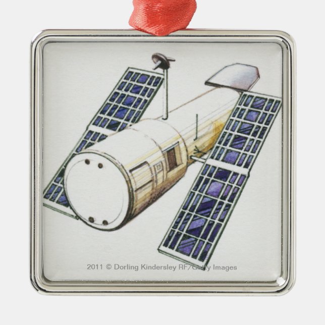 Illustration of satellite used for detecting metal ornament (Front)