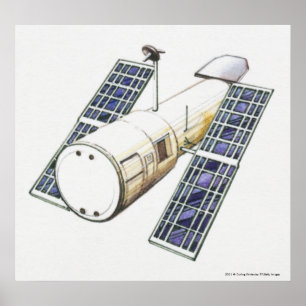 Illustration of satellite used for detecting poster