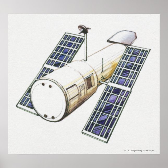 Illustration of satellite used for detecting poster (Front)