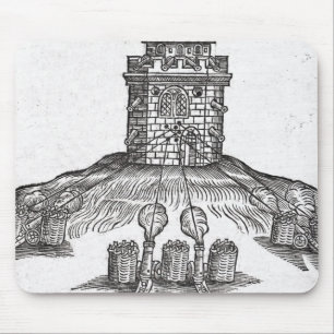 Illustration of siege warfare mouse pad