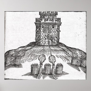 Illustration of siege warfare poster