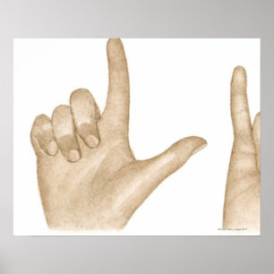 Illustration of sign language using fingers and